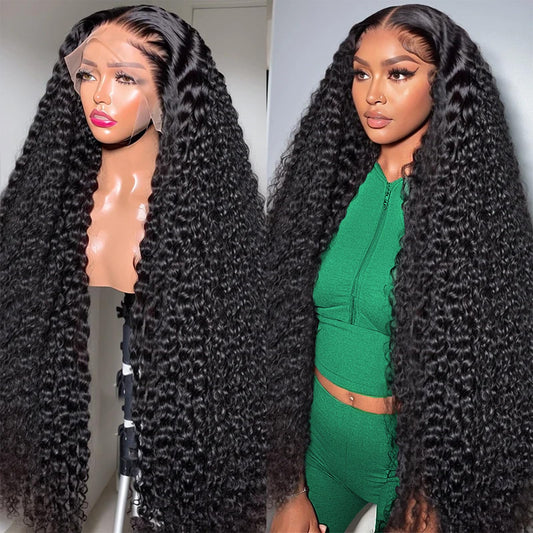 Trilumity 13X4 200 Density Deep Wave 100% Human Hair - Natural Black Hair Replacement Wig