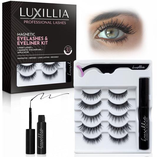 Trilumity Magnetic With Applicator Kit Magnetic Faux Mink Fiber - Black False Lashes