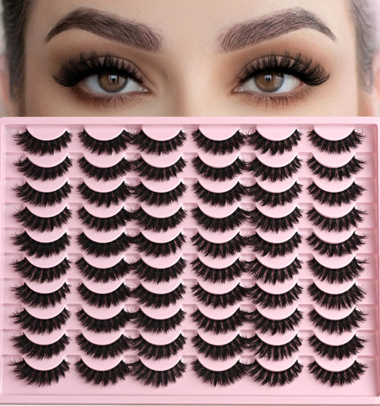 Trilumity Fake Lash Strips Volume Cat Eye Faux Mink Fiber - Black False Lashes