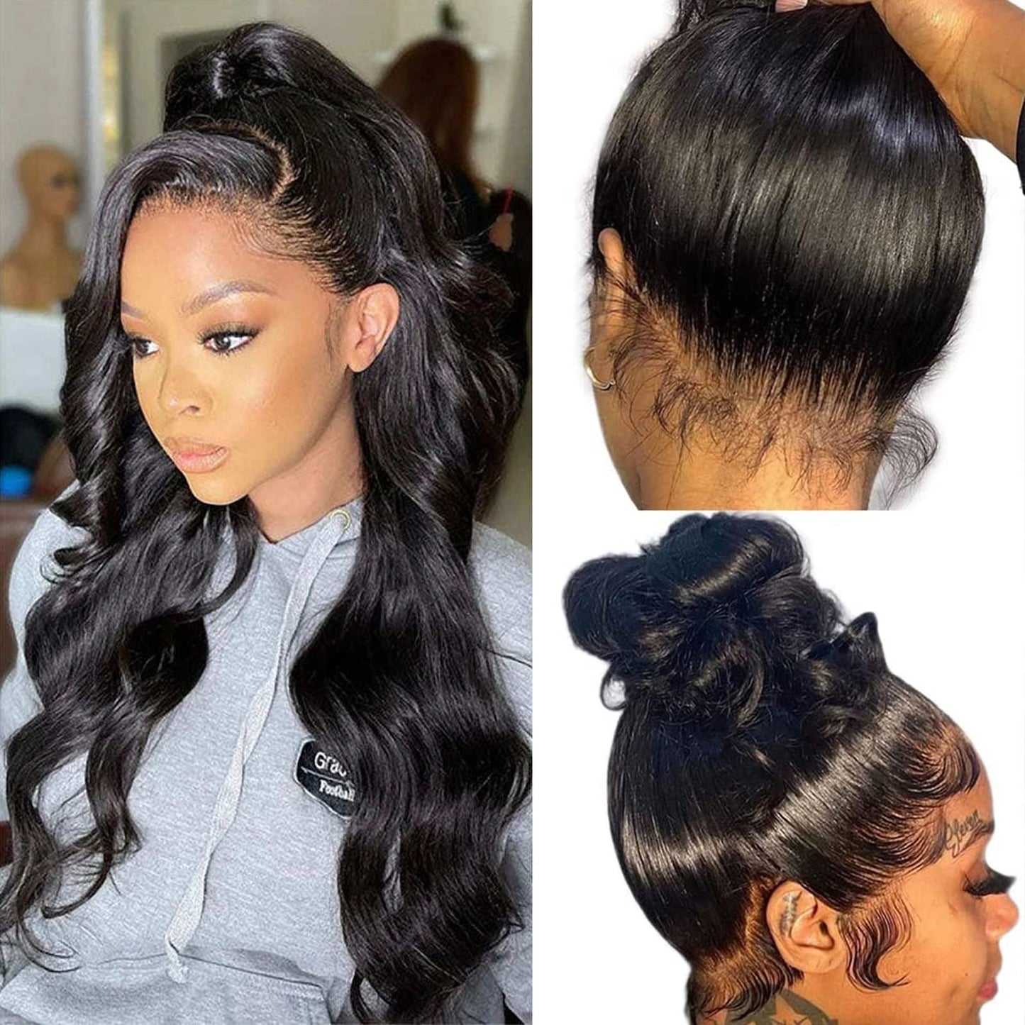 Trilumity 360 Full Lace Brazilian Body Wave Human Hair - Natural Color Hair Replacement Wig