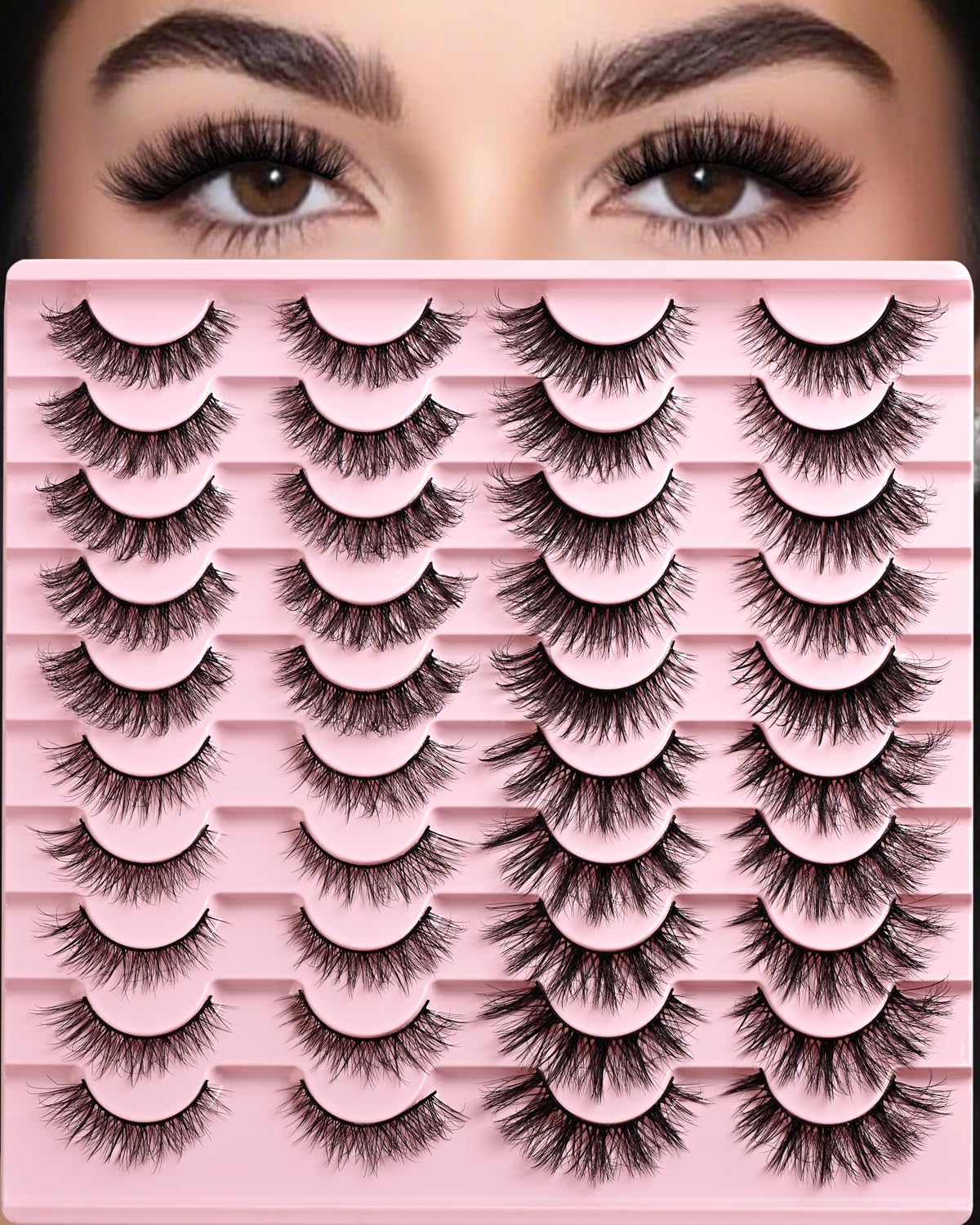 Trilumity 4 Styles Cat Cat Eye Faux Mink Fiber - Black False Lashes