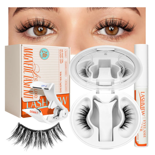 Trilumity Upgrade Magnetic With Cluster Faux Mink Fiber - Black False Lashes