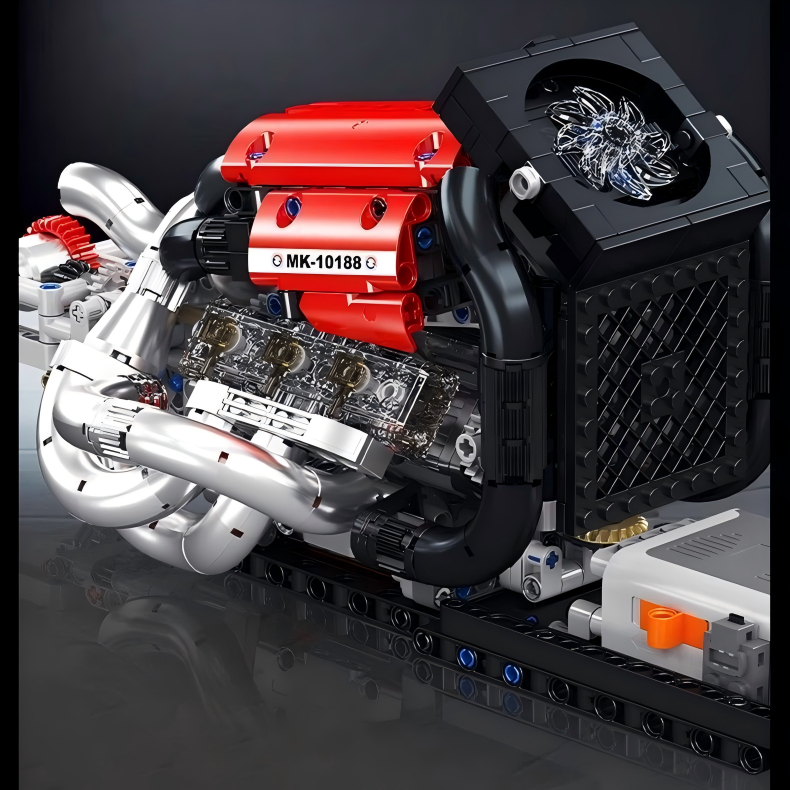 Trilumity Building Block Set: Grand Prix Motorsport Engine | Race Engineering Display Model | 1:6 Scale | 980-Piece