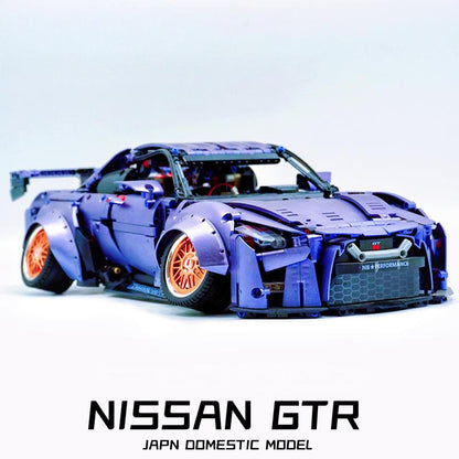 Trilumity Motorized Building Block Set: Nissan GTR Limited Edition Wide-Body Low-Slung Supercar(2389-Piece)