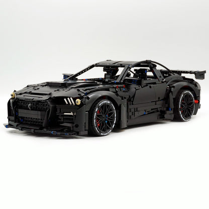 Trilumity Building Block Set: 1: 8 Ford Shelby Gt500, Matte Black Customized Version (3400Piece)