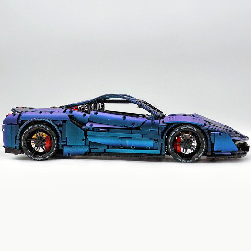 Trilumity Motorized Building Block Set: 1:8 The Ultimate Maranello V8 GT Supercar, GTR-style widebody kit and large rear wing (3237-Piece)