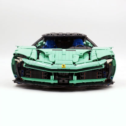 Trilumity Motorized Building Block Set: 1:8 Xx Track Hybrid Baked Enamel Mint Green Limited Color, The Ultimate Supercar, More Than 12 Features