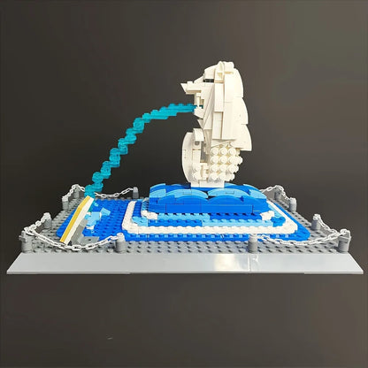 Wange MOC Building Block Set: Famous Merlion Statue 4218