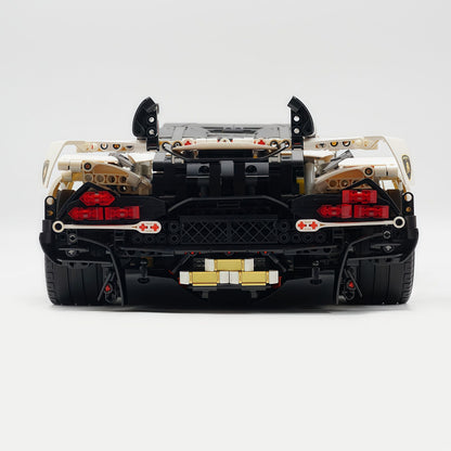 Trilumity Building Block Set: 1: 8 Sant'Agata V12 Farewell, White Goddess Version, Motorized Convertible Switch Mode, Full Vehicle Motorization