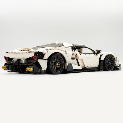 Trilumity Motorized Building Block Set: 1: 8 Alfa Romeo 33 Stradale Supercar, White Goddess Customized Version (3861-Piece)