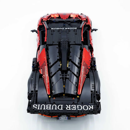 Trilumity Building Block Set: 1: 8 The Ultimate Italian Track-Only V12 Hypercar, Mirror Red Plated Limited Edition (4100+Piece)