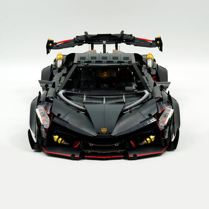 Trilumity Motorized Building Block Set: 1:8 Lamborghini Veneno Limited Edition Obsidian V12 Supercar | 64cm | Remote Controlled | 3809-Piece