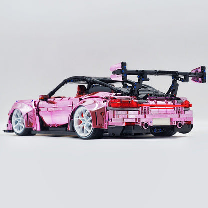 Trilumity Motorized Building Block Set: 1: 8 Porsche Gt2 RS, Limited Mirror Electroplated Edition (3389-Piece)
