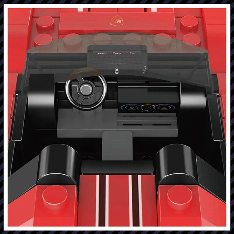 Mould King Building Block Set: Mini Ferrari F8 Speed Champions Racers, Model K27041