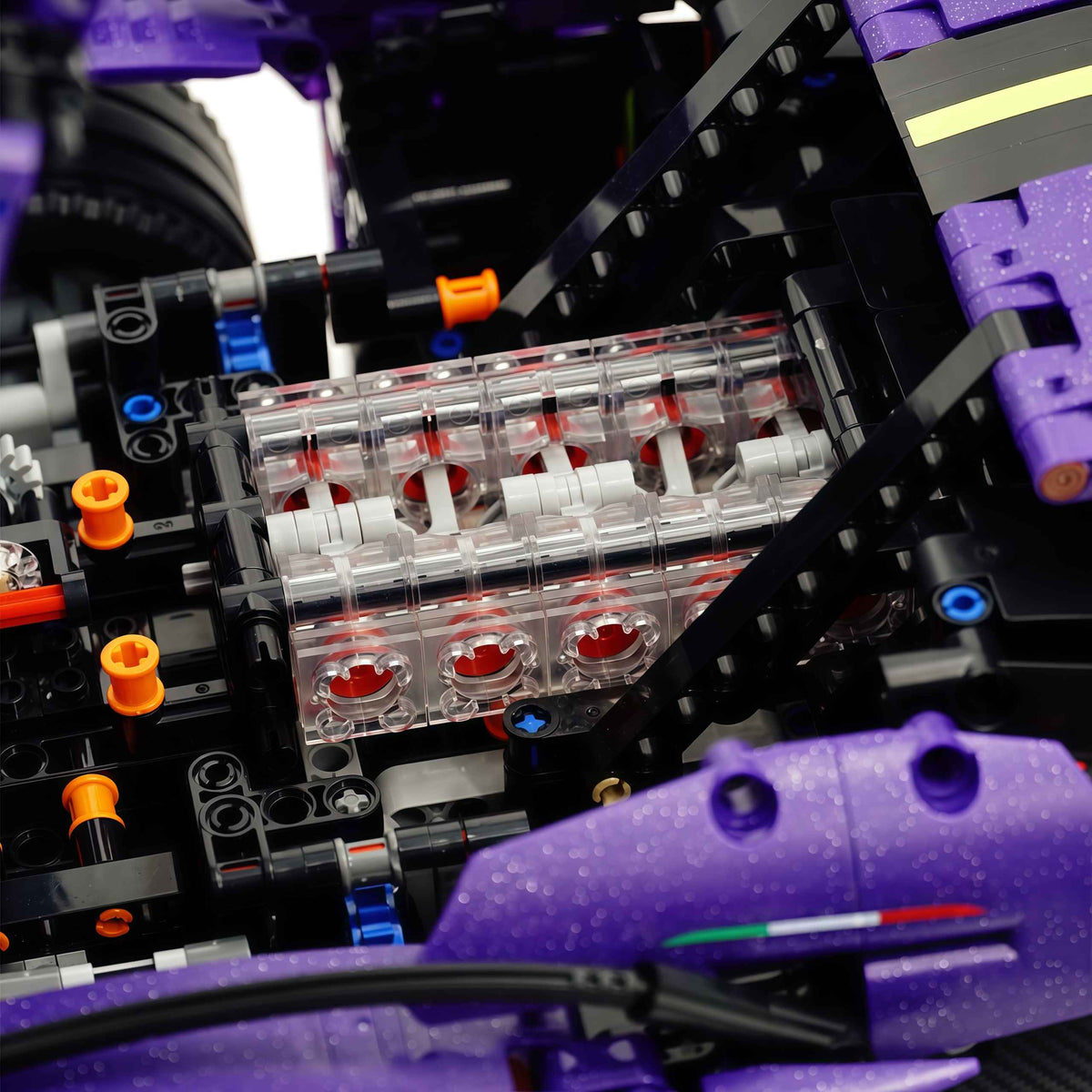Trilumity Motorized Building Block Set: 1:8 Comet Purple Lamborghini Supercar with Remote Control – Electric Features, V10 Engine, and Custom Starry