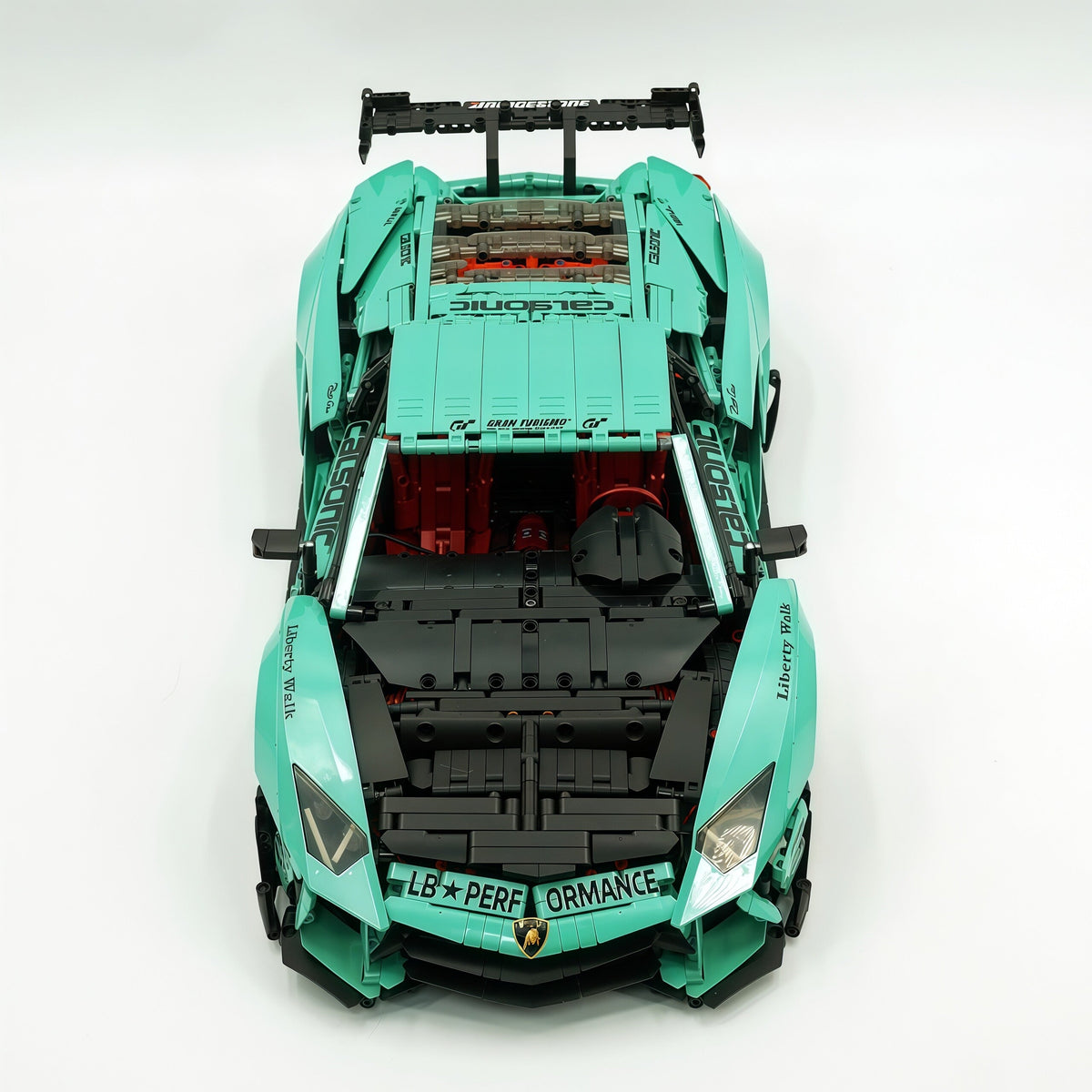 Trilumity Building Block Set: 1:8 Lamborghini Aventador Svj Lbwk | Baked Enamel Mint Green Limited Bull Widebody Supercar (4990+-Piece)