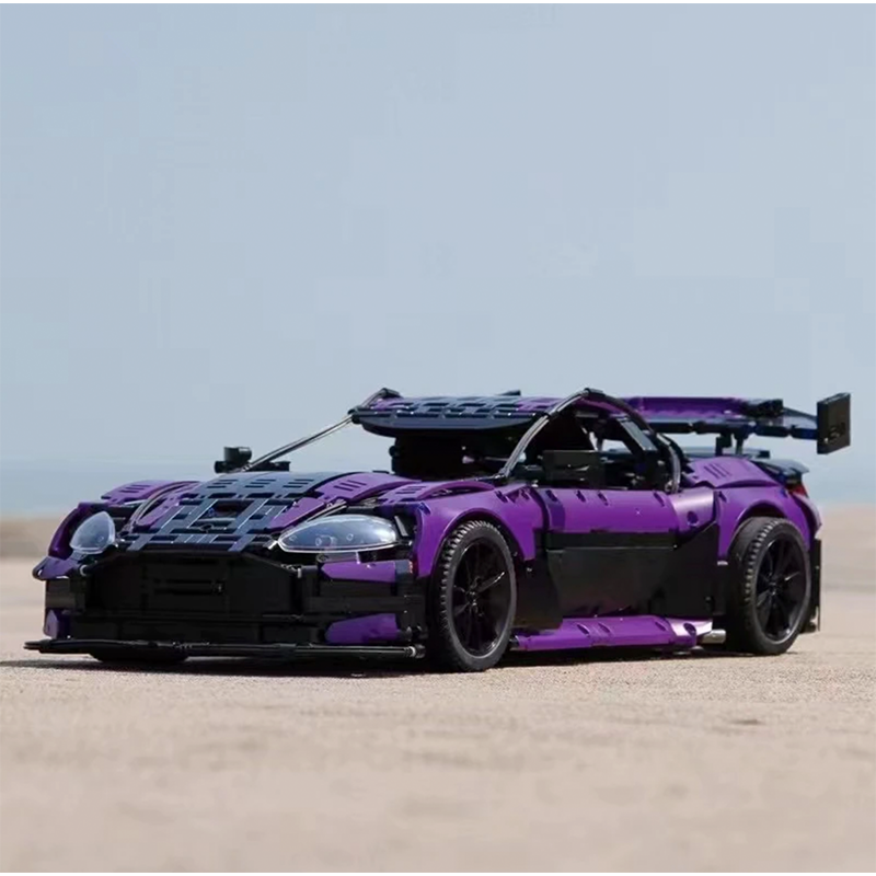 Trilumity Building Block Set: 1: 8 Aston Martin Vantage GT3 Supercar Set, Legendary Racing Dna | Jaw-Dropping Purple Finish (3850-Piece)