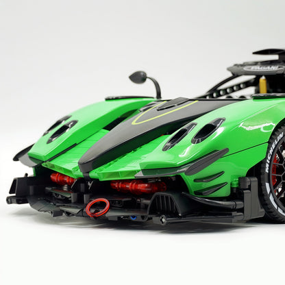 Trilumity Building Block Set: 1:8 Pagani Zonda R | Pearl Green Paint Italian Hypercar (3300+-Piece)