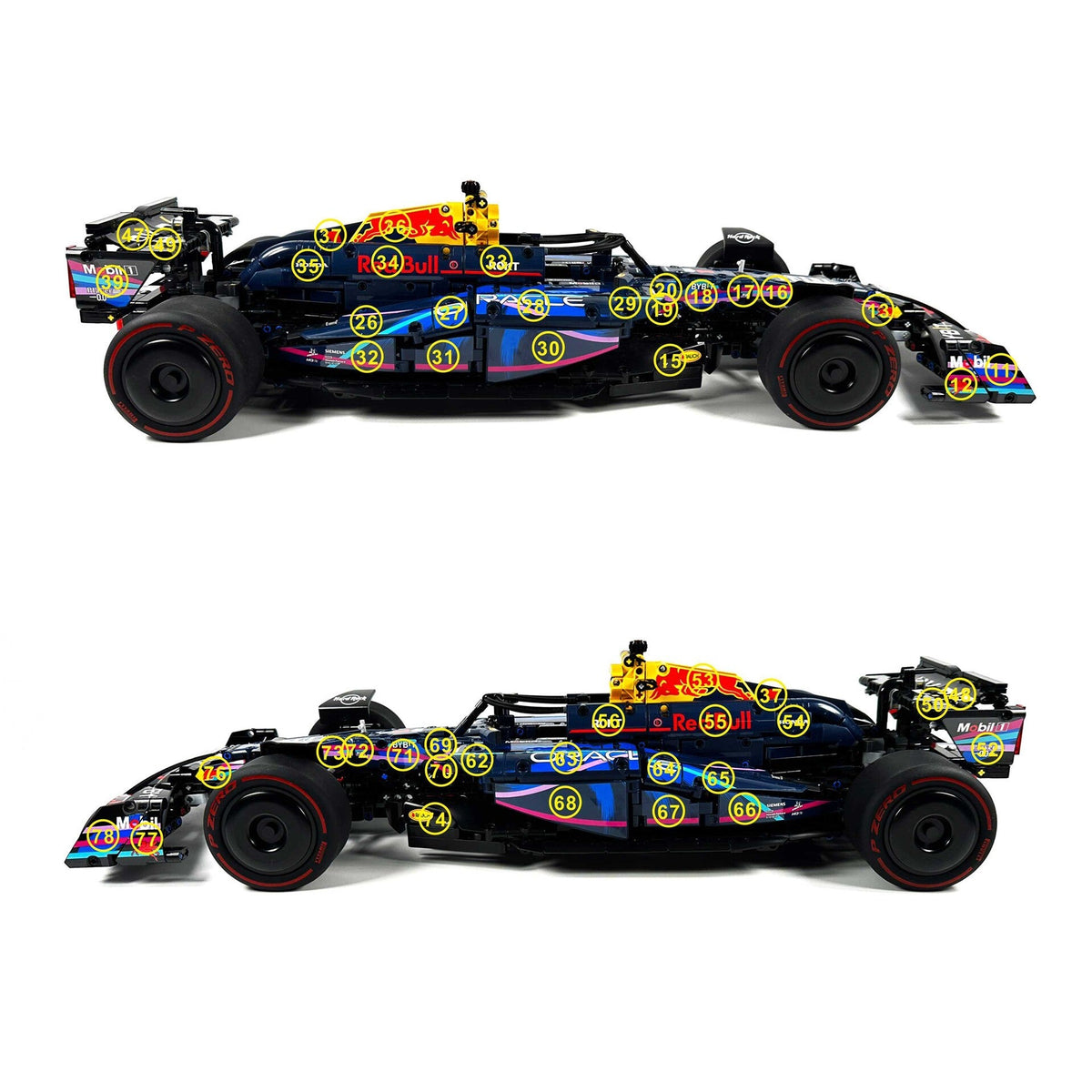 Trilumity Building Block Set: 1:8 Oracle Red Bull Racing Rb19 F1 Car | 2023 Miami Gp Champion Livery Limited Edition (1630+Piece)