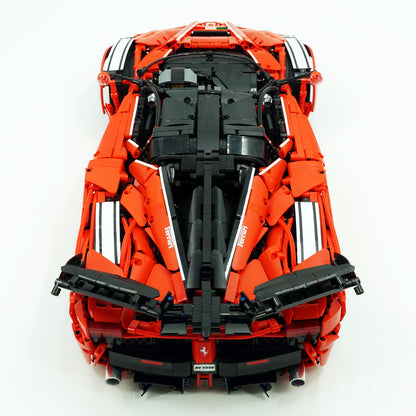 Trilumity LaFerrari FXXK EVO Custom Modified, Classic Red Building Block Set, 1:8 Scale, Remote Control, 4,739-Piece