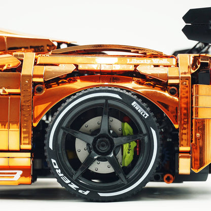 Trilumity Building Block Set: 1: 8 Corvette C8 Supercar Building Sets, Mirror electroplating Customized Edition (3788-Piece)