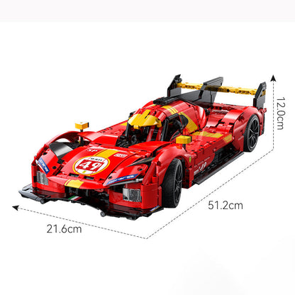 Trilumity Building Block Set: 1: 10 Le Mans Flame Supercar, Racing Aerodynamic Lines (1518-Piece)