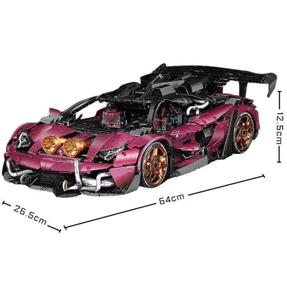 Trilumity Motorized Building Block Set: The Ultimate Turbocharged Italian Bull Jota V12 Hypercar (3950-Piece)