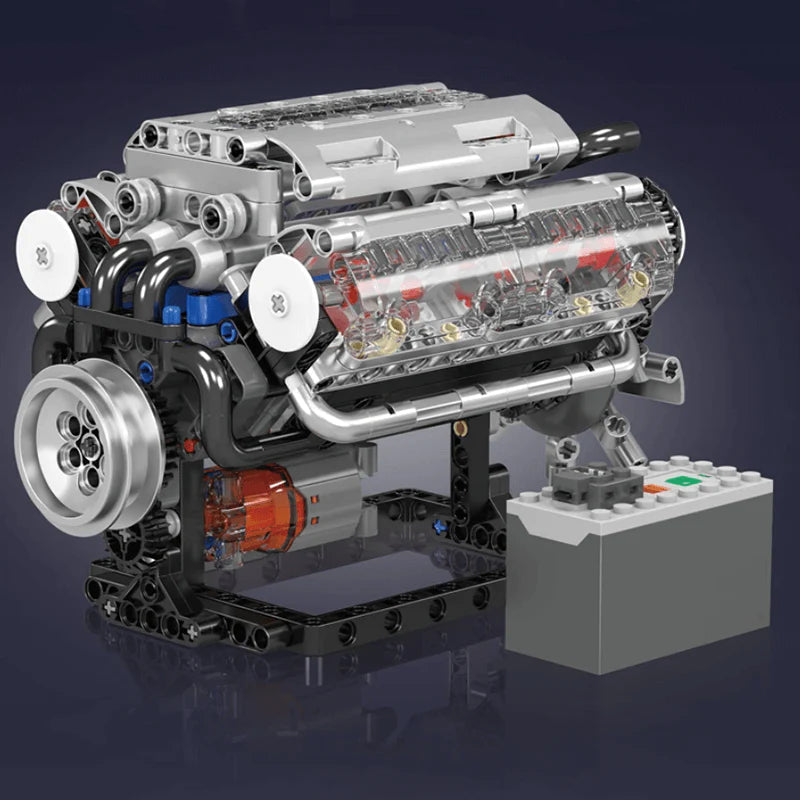 Trilumity Building Block Set: Motorised V8 Engine (534-Piece)
