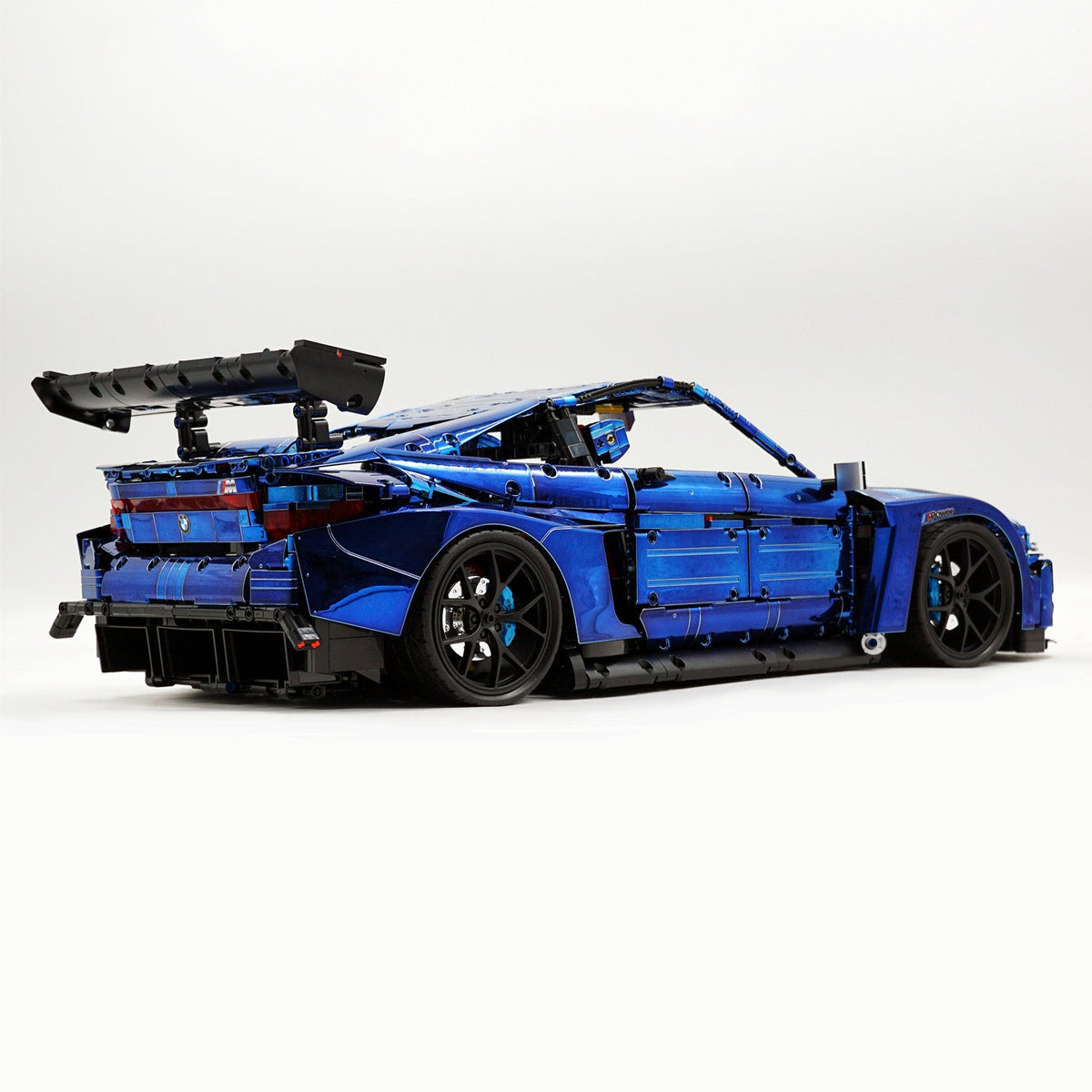 Trilumity Motorized Building Block Set: 1: 8 BMW M4 GT3 Building Set, Fully Detailed Simulation, Electric Sapphire Blue Custom Edition (4556Piece)