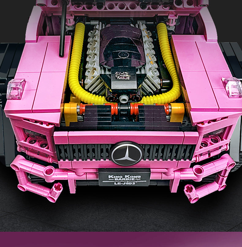Trilumity Building Block Set: 1:8 Pink Mercedes-Benz G800 4×4 Squared Brabus (2687+Piece)