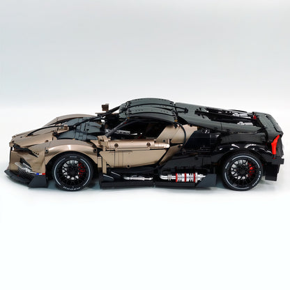 Trilumity Motorized Building Block Set: 1:8 French Hybrid V16 Hypercar | Combination of Bronze and Pearl Black | Ultimate Collector's Item