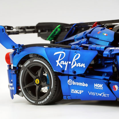 Trilumity Motorized Building Block Set: 1:8 The Ultimate Italian Hybrid Hypercar Evo | Matte Sapphire Blue Custom Edition (4058Piece)