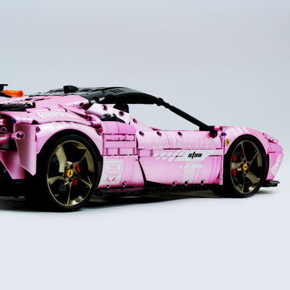 Trilumity Motorized Building Block Set: 1:8 Xx Track Hybrid Pink Plating Limited Color, The Ultimate Supercar, More Than 12 Features