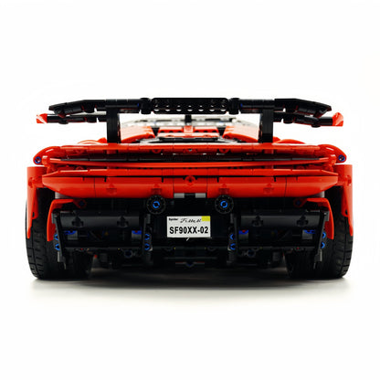 Trilumity Motorized Building Block Set: 1:8 Xx Track Hybrid Red Edition, The Ultimate Supercar, More Than 12 Features Restored(4100-Piece)