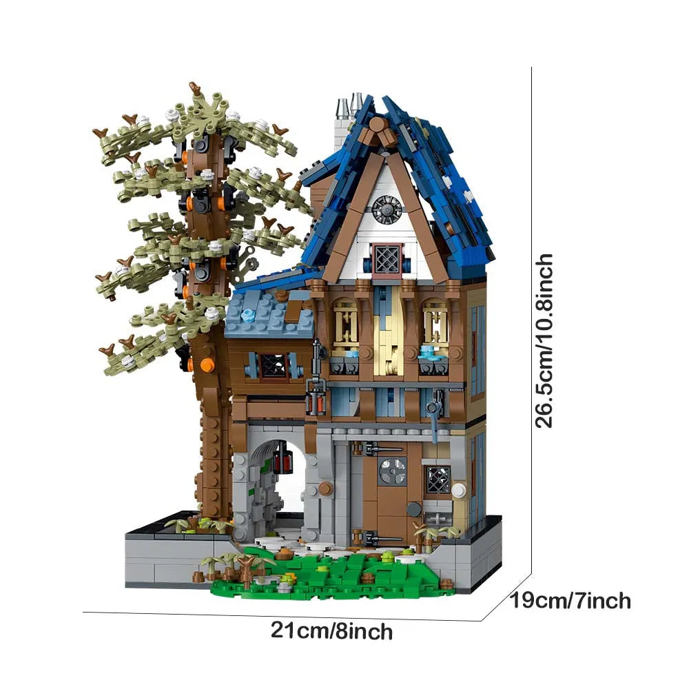 MORK MOC Building Block Set: Medieval Magician House, Model 033032