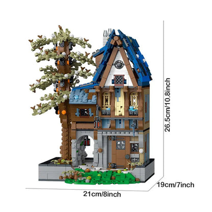 MORK MOC Building Block Set: Medieval Magician House, Model 033032