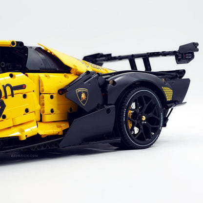 Trilumity Building Block Set: 1: 8 The Ultimate Italian Track-Only V12 Hypercar, Vibrant Yellow Limited Edition (4100+Piece)