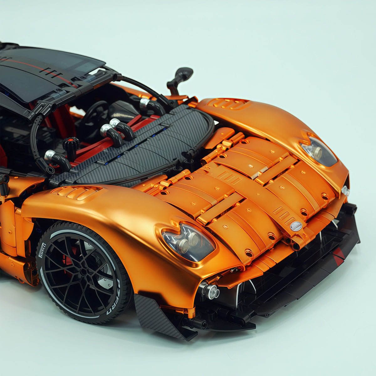 Trilumity Building Block Set: 1:8 The Ultimate Pagani Utopia Supercar | Customized Orange Gold V12 Italian Exotic (3314Piece)