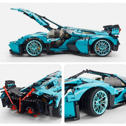 Trilumity Motorized Building Block Set: 1:8 Scale |Limited Edition V12 Italian Concept Futuristic Hypercar Model | 2528-Piece