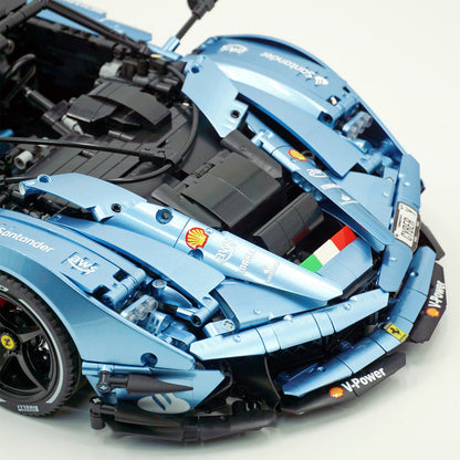 Trilumity Motorized Building Block Set: 1:8 The Ultimate Italian Hybrid Hypercar Evo | Customized Electroplating Tiffany Blue Italian Exotic