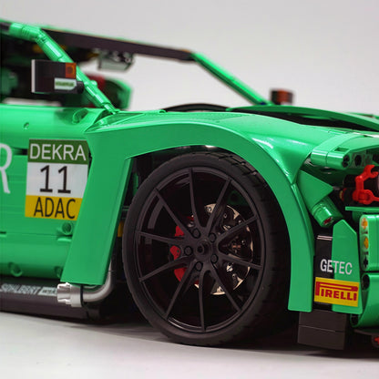 Trilumity Building Block Set: 1: 8 BMW M4 GT3 Building Set, Fully Detailed Simulation, Isle of Man Green Custom Edition (4556Piece)