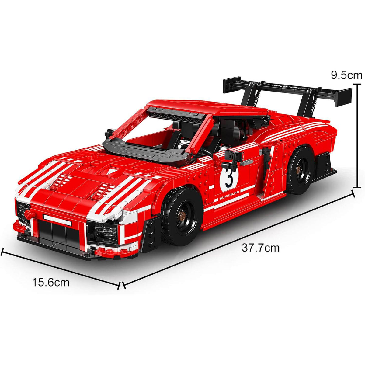 Trilumity Building Block Set: The Legendary German Porsche 935 Endurance Racecar (1717-Piece)