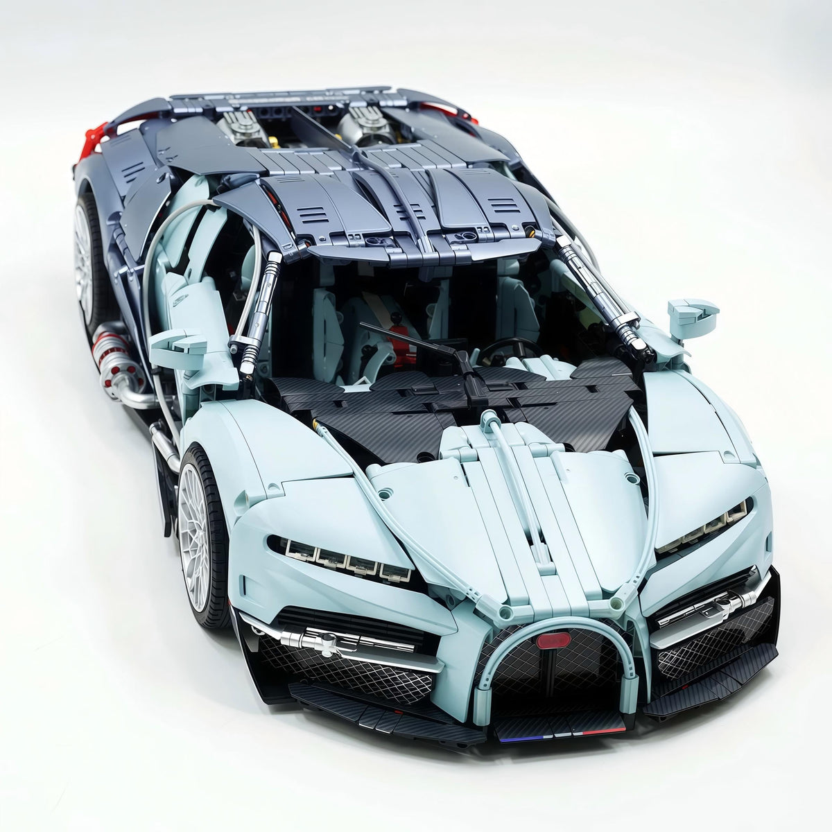 Trilumity Motorized Building Block Set: 1:8 French Hybrid V16 Hypercar | A Precision Blue Beast | Ultimate Collector's Item (3719-Piece)