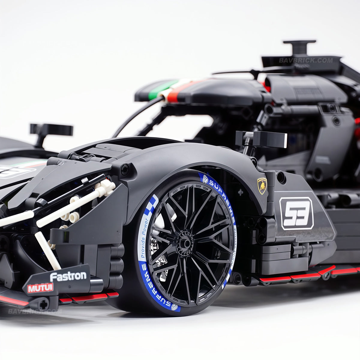 Trilumity Motorized Building Block Set: 1:8 The Ultimate LMDh Hybrid Prototype | Matte Black Custom Edition (3771-Piece)