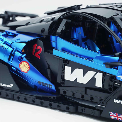 Trilumity Motorized Building Block Set: 1:8 The Ultimate British Woking Hypercar | Electric Sapphire Blue Custom Edition | Shipped in Original Gift