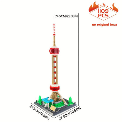 Wange MOC Building Block Set: 5224 Architecture Oriental Pearl Tower