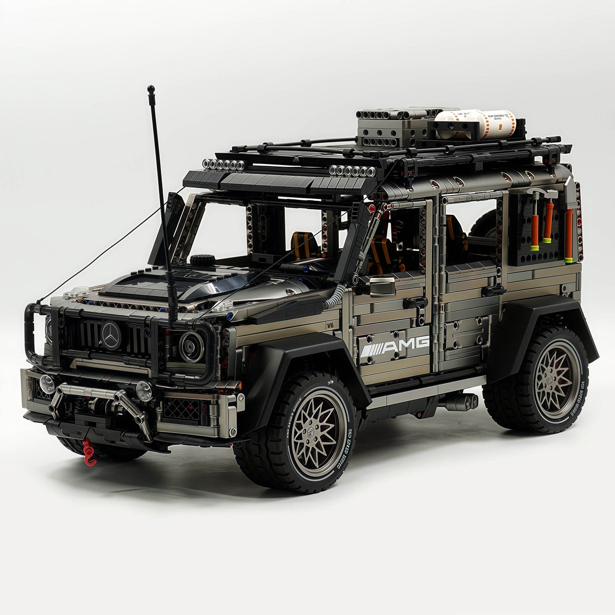 Trilumity Motorized Building Block Set: 1: 8 Mercedes Benz G 500, Ultimate Maneuver Control Off-Road | Electroplating Gun Gray Custom