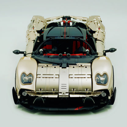 Trilumity Building Block Set: 1:8 The Ultimate Pagani Utopia Supercar | Limited Edition Champagne Gold V12 Italian Exotic (3314Piece)