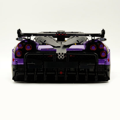 Trilumity Building Block Set: 1: 8 Pagani Huayra Bc Violet Paint finish Customized Ultimate Edition (4708-Piece)