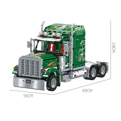 Trilumity The American Peterbilt 389 Truck Building Block Set, Remote Control, 2,105-Piece